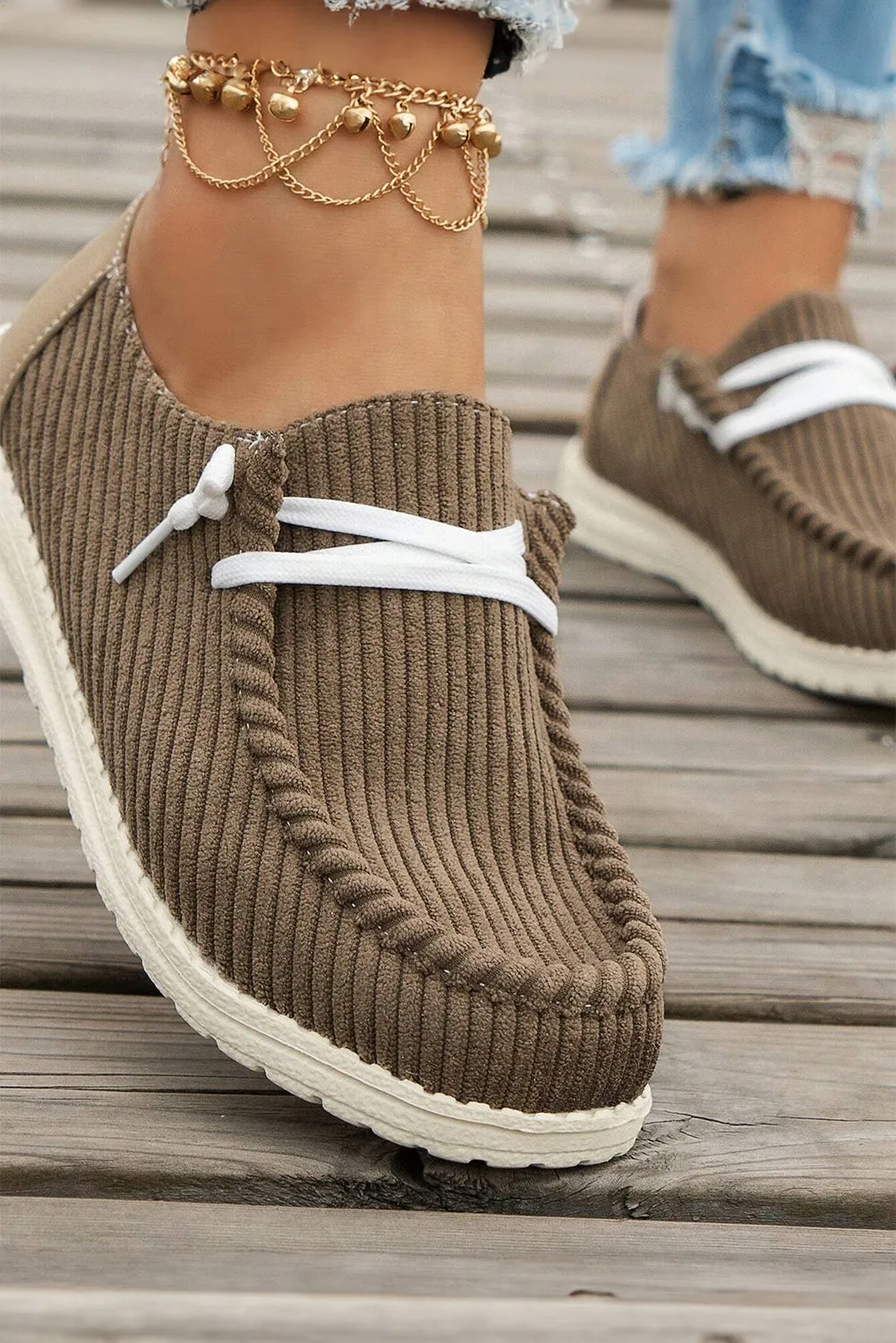 Coffee Lace Up Casual Shoes