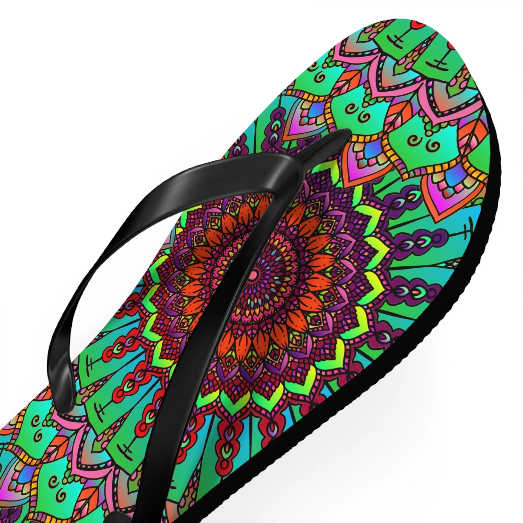 Colorful Mandala Flip Flops - Tranquil Summer