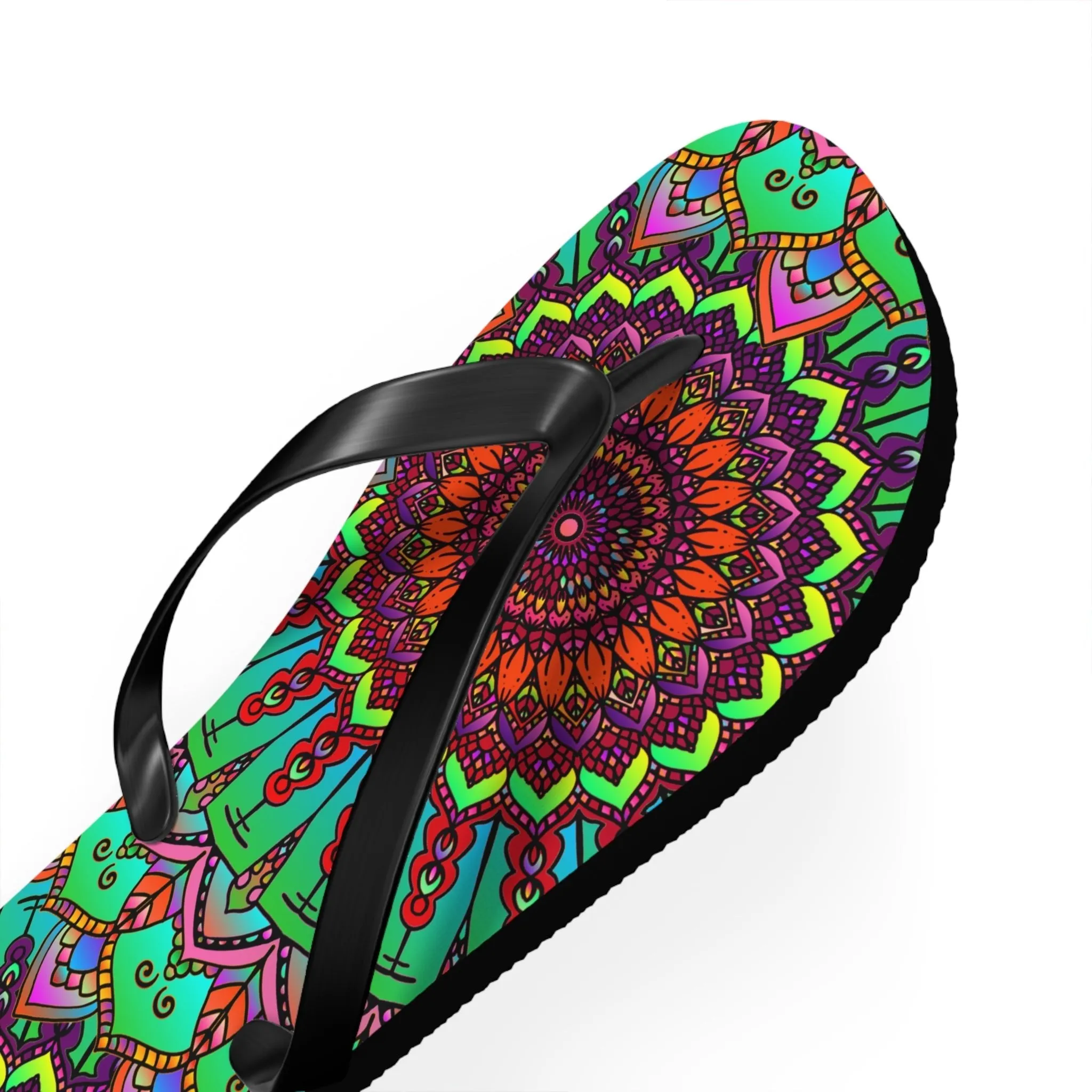 Colorful Mandala Flip Flops - Tranquil Summer