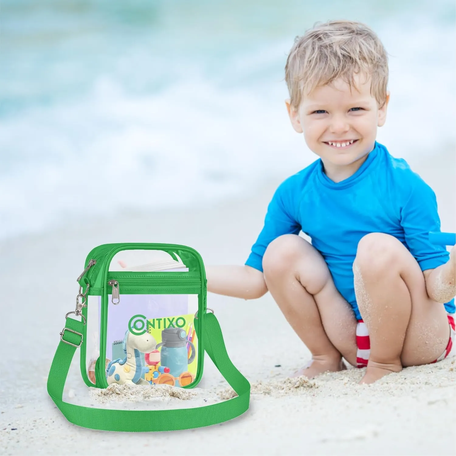 Contixo TB03 Clear Bag for Stadium Events - PVC Crossbody Bag, Clear Purse Messenger Bag for Kids