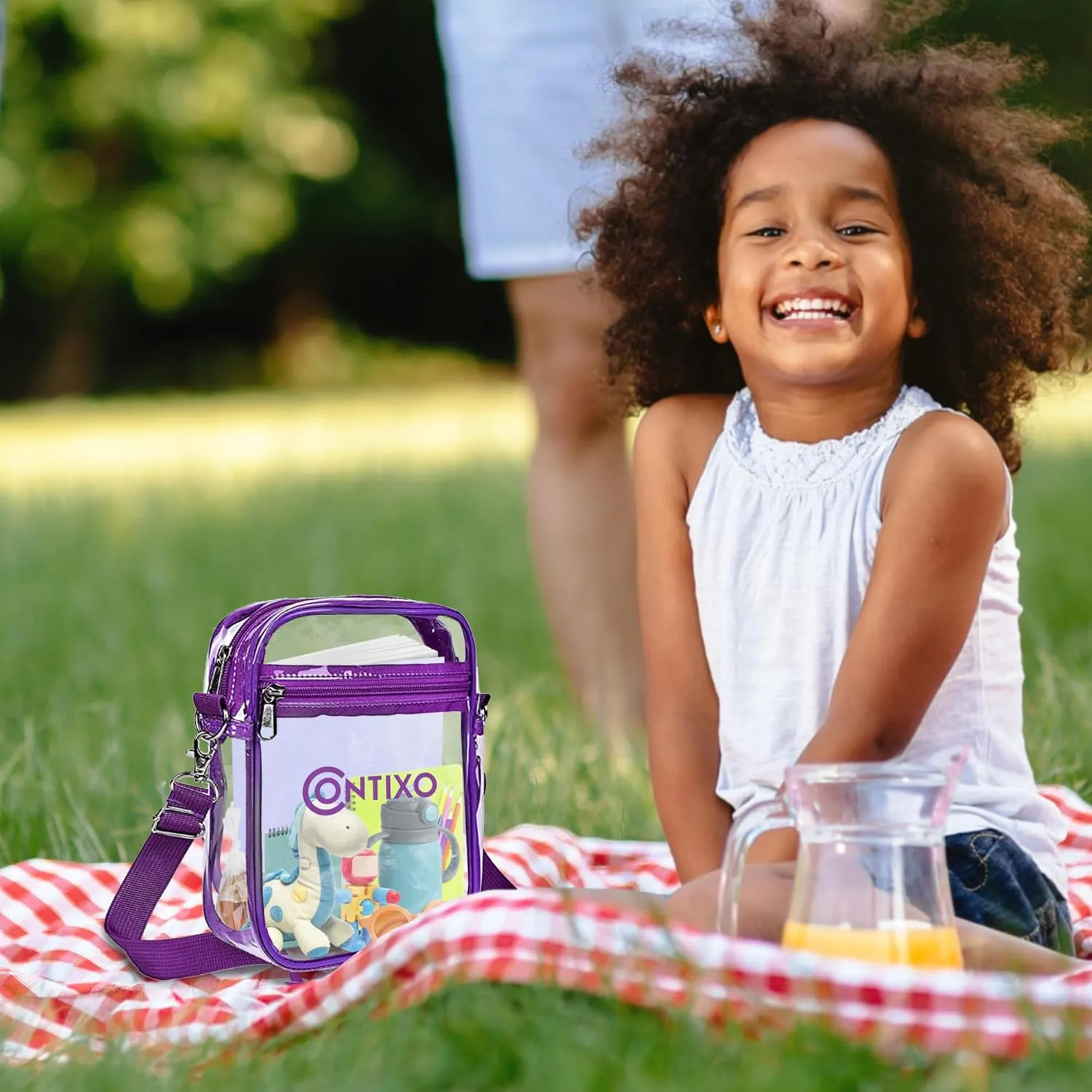 Contixo TB03 Clear Bag for Stadium Events - PVC Crossbody Bag, Clear Purse Messenger Bag for Kids