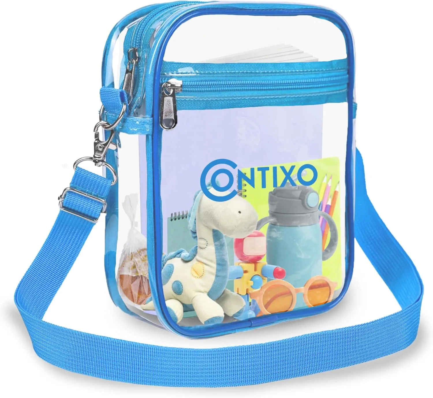 Contixo TB03 Clear Bag for Stadium Events - PVC Crossbody Bag, Clear Purse Messenger Bag for Kids