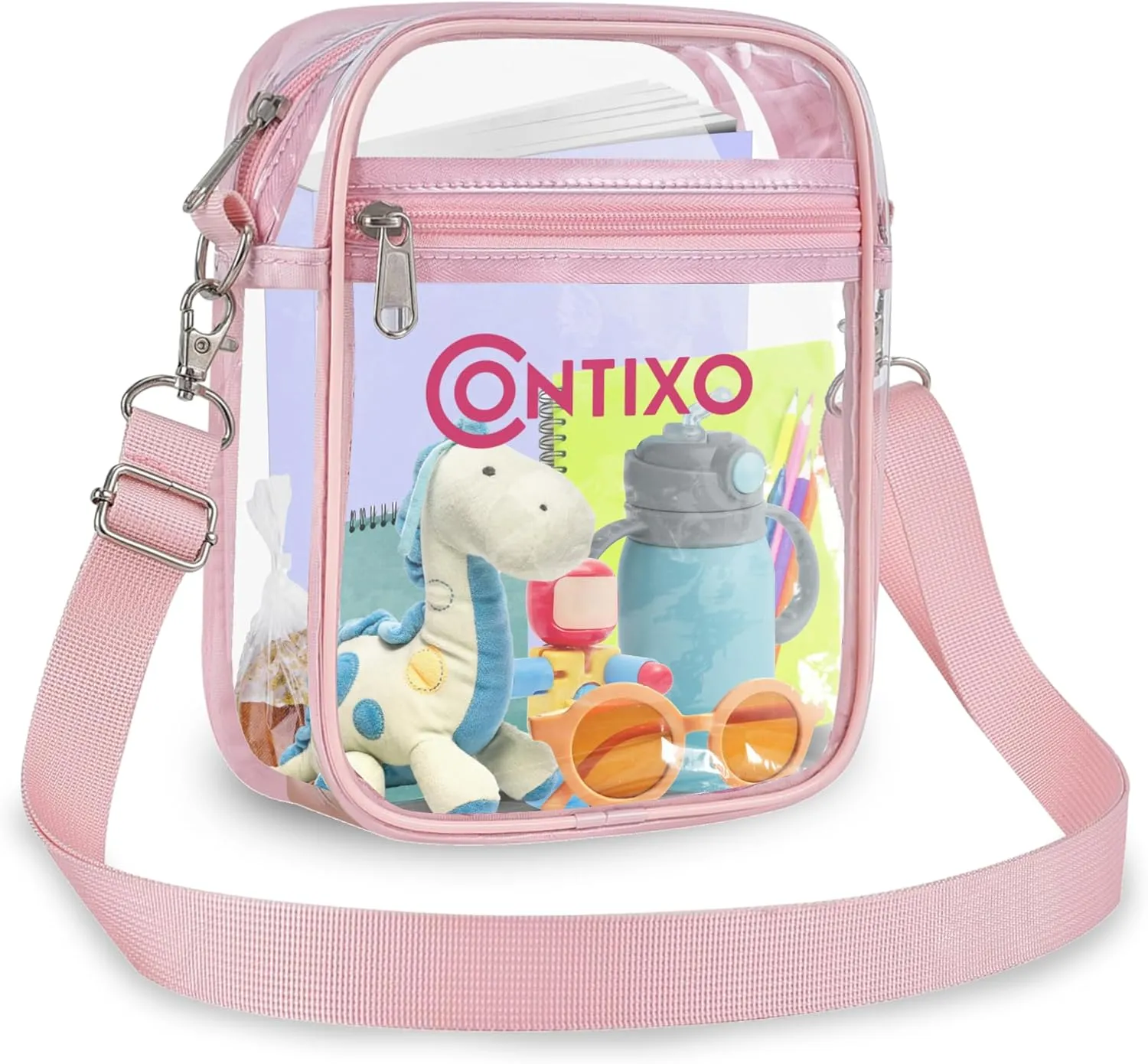 Contixo TB03 Clear Bag for Stadium Events - PVC Crossbody Bag, Clear Purse Messenger Bag for Kids