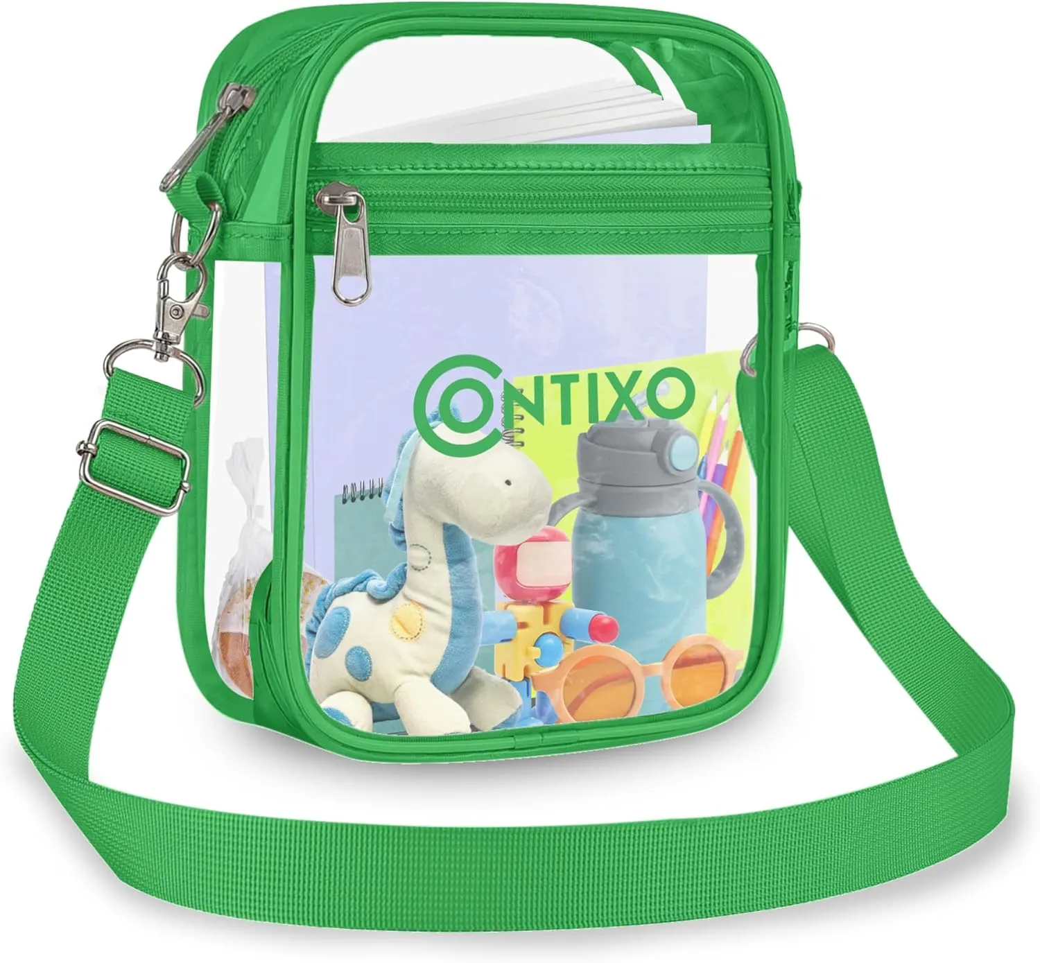 Contixo TB03 Clear Bag for Stadium Events - PVC Crossbody Bag, Clear Purse Messenger Bag for Kids