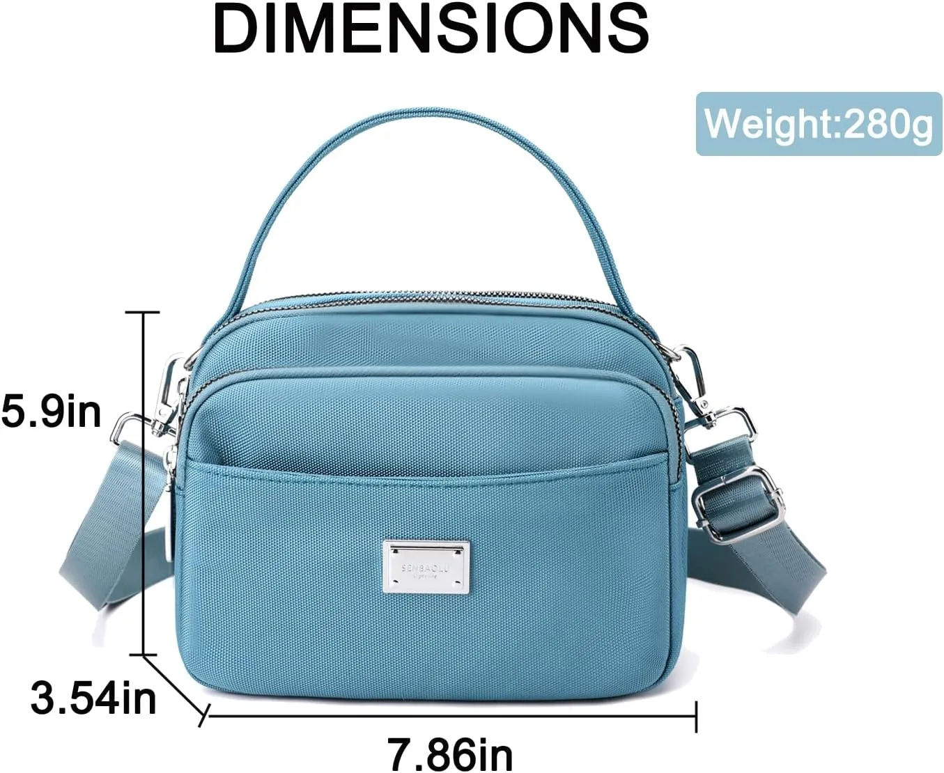 Crossbody Bag for Women,Lightweight Small Crossbody Purse Nylon Women's Shoulder Handbags With Top Handle