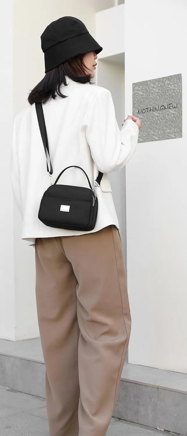 Crossbody Bag for Women,Lightweight Small Crossbody Purse Nylon Women's Shoulder Handbags With Top Handle