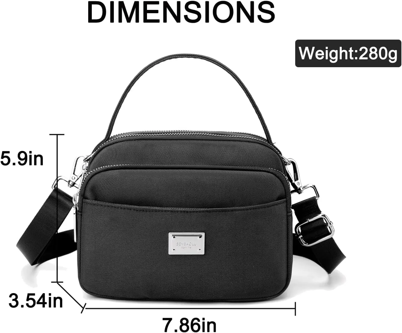 Crossbody Bag for Women,Lightweight Small Crossbody Purse Nylon Women's Shoulder Handbags With Top Handle