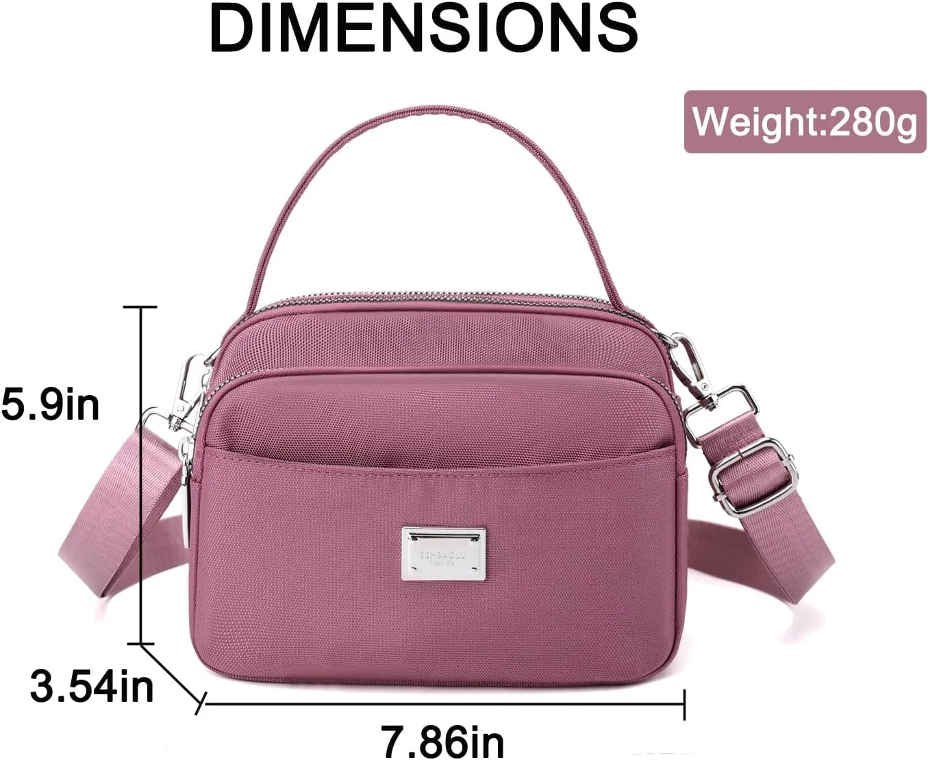 Crossbody Bag for Women,Lightweight Small Crossbody Purse Nylon Women's Shoulder Handbags With Top Handle
