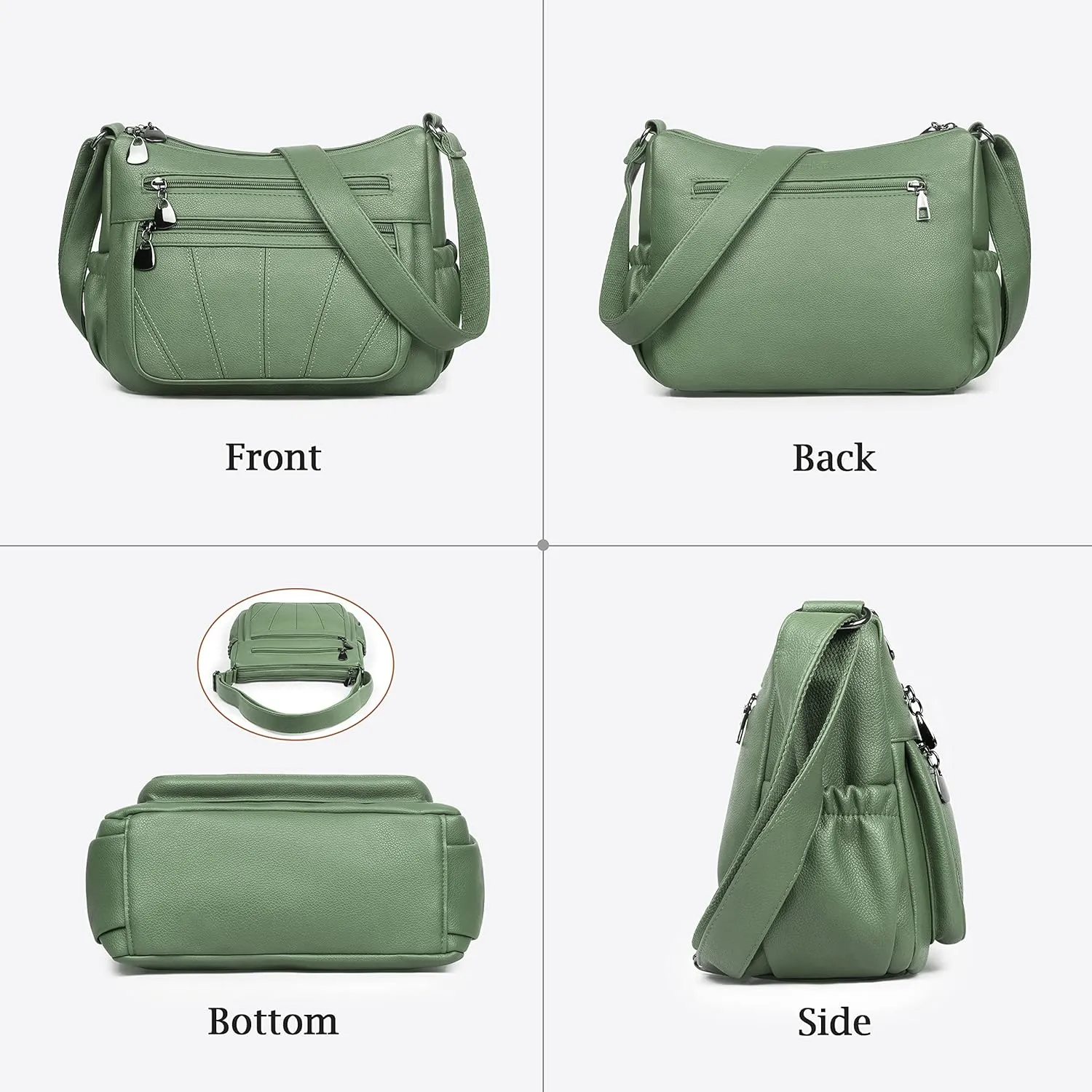 Crossbody Purse for Women Ladies Soft PU Leather Shoulder Bag Medium Roomy Handbag Fashion Tote Top Handle Satchel
