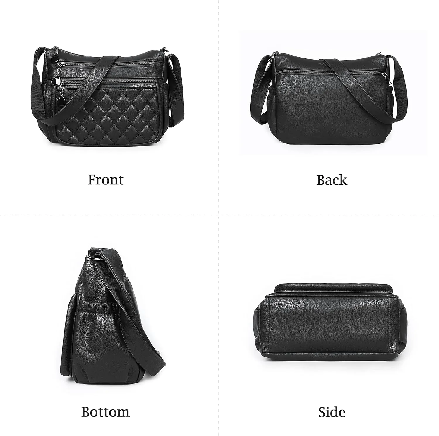 Crossbody Purse for Women Ladies Soft PU Leather Shoulder Bag Medium Roomy Handbag Fashion Tote Top Handle Satchel