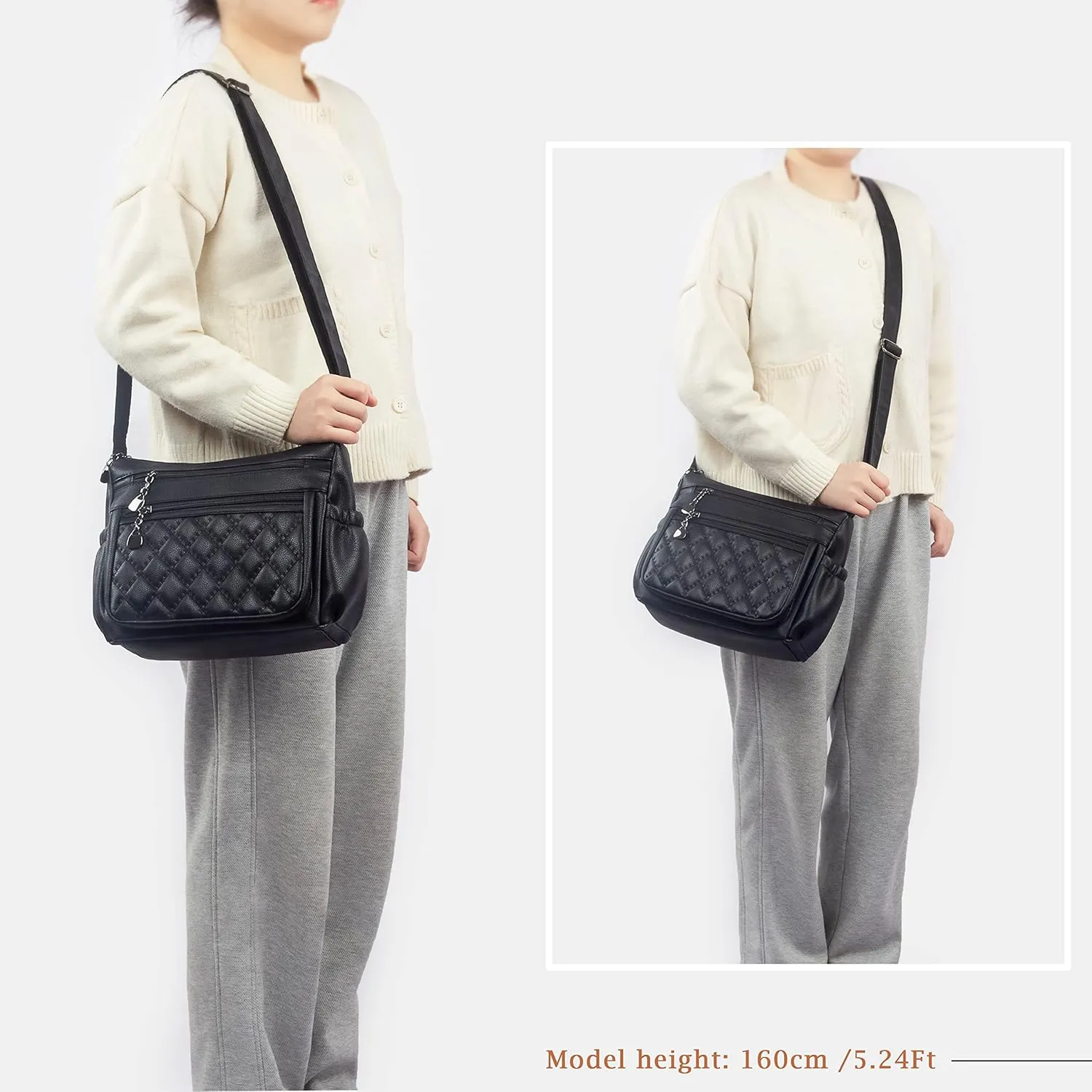 Crossbody Purse for Women Ladies Soft PU Leather Shoulder Bag Medium Roomy Handbag Fashion Tote Top Handle Satchel