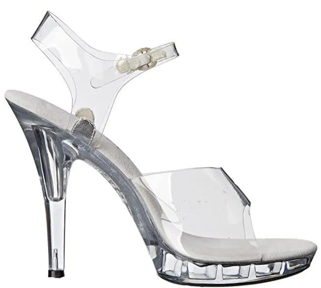 Crystale Sexy Mules Platform Clear High Heels
