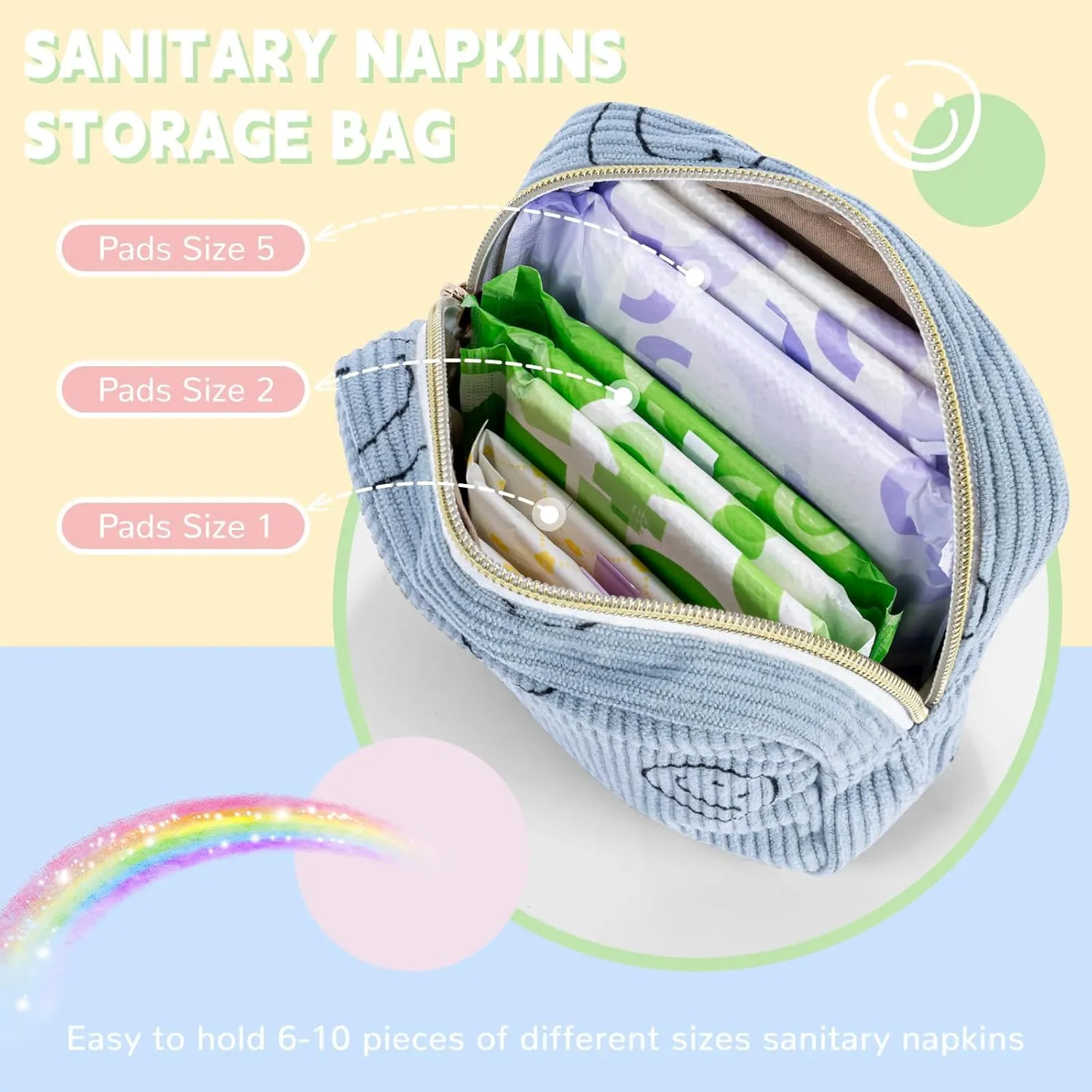 Cute Small Makeup Bag Corduroy Cosmetic Bag for Women Travel Make Up Pouch for Purse Mini Cosmetic Pouch Organizer with Zipper - Beige