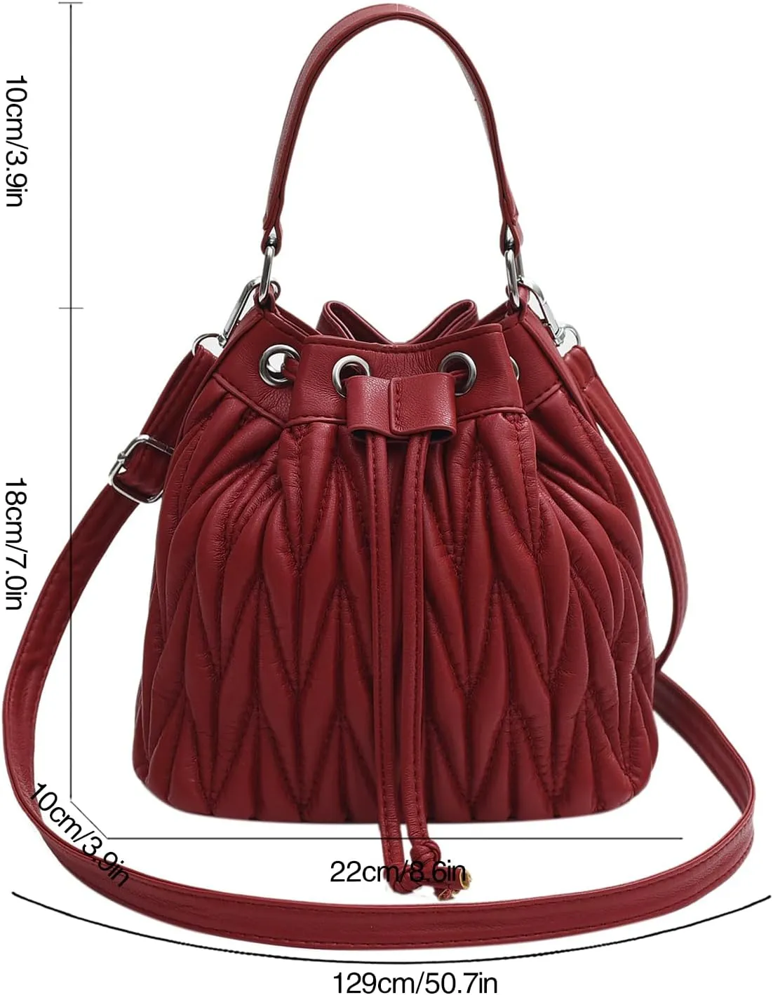 Drawstring Bucket Cross body Bags for Women Handbags Purses Designer Soft Vegan Leather Shoulder Bags (Khaki)
