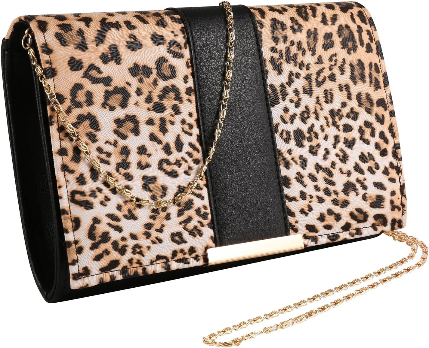 eBigValue Leather Women's Clutches Elegant Evening Bag Handbag for Women Ladies Chain Crossbody Shoulder Bag