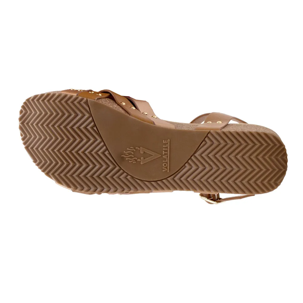 Edna Cork Metallic Wedge Sandals