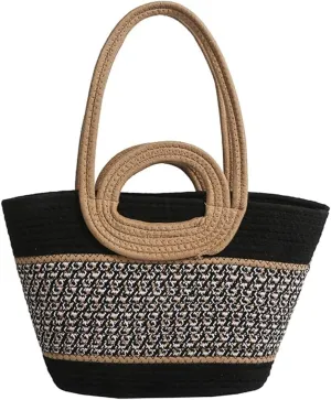 Epsion Summer Straw Tote Bags for Women Knitted Handbags Beach Woven Shoulder Bag Travel 2025