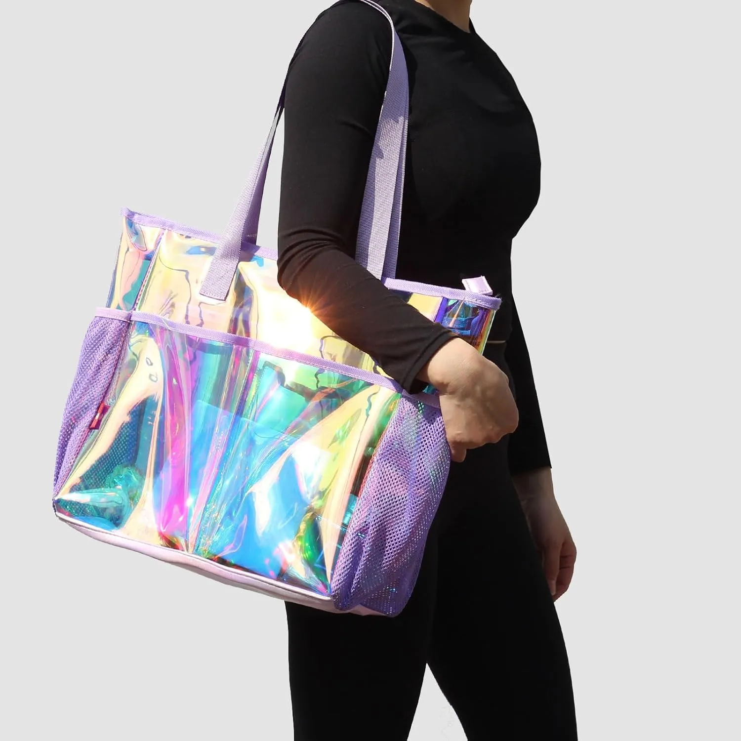 ESVAN Clear Tote bags Stadium Approved Security Travel Gym See Through Bags for Work Sports Concerts Travel Beach