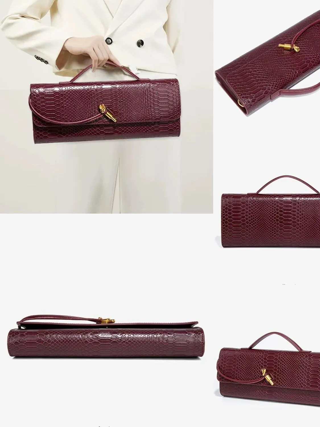 Evening Bags and Clutches PU Leather Trendy Cute Clutch Purses for Women Shoulder Handbag Underarm Satchels