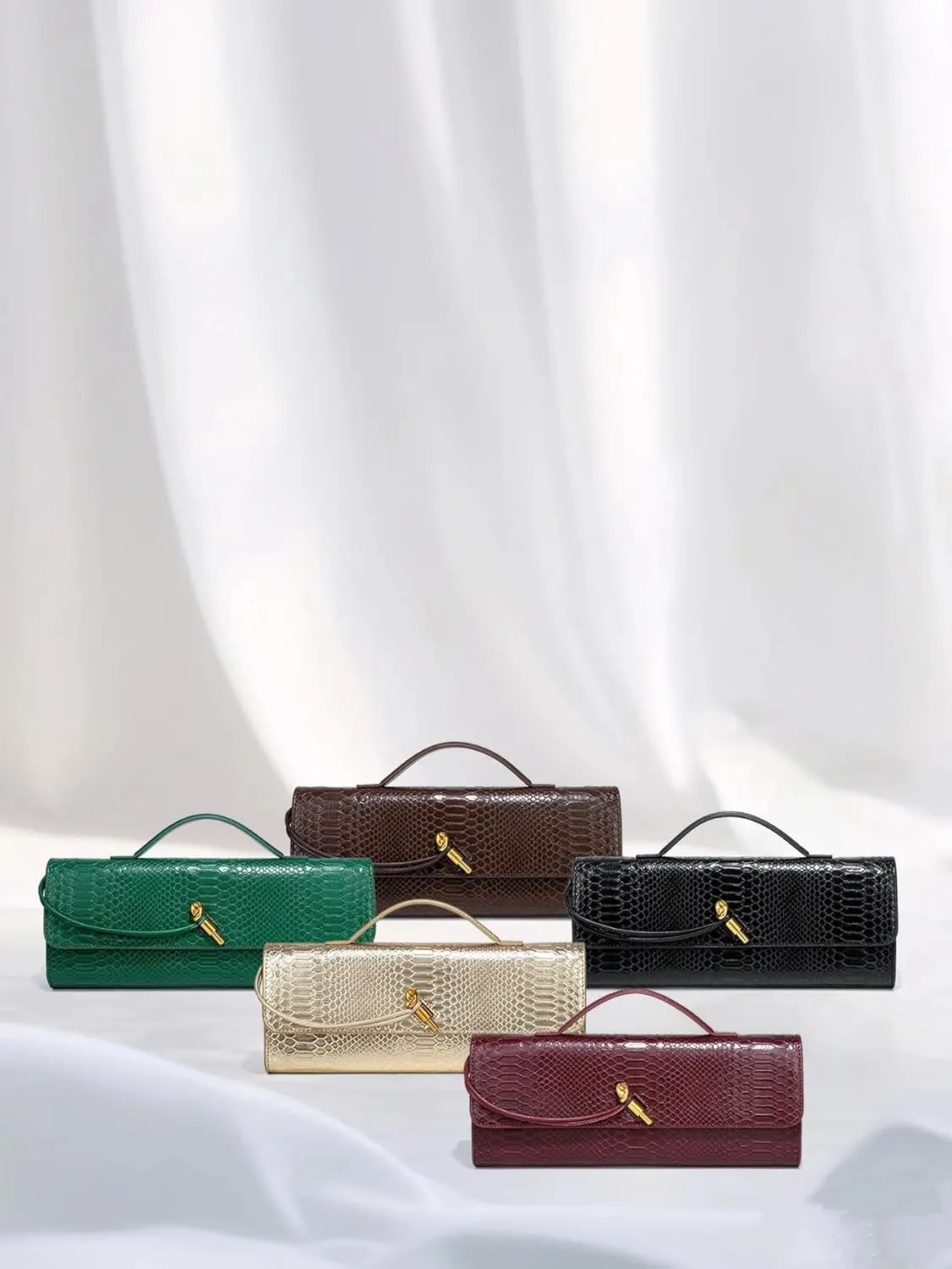 Evening Bags and Clutches PU Leather Trendy Cute Clutch Purses for Women Shoulder Handbag Underarm Satchels