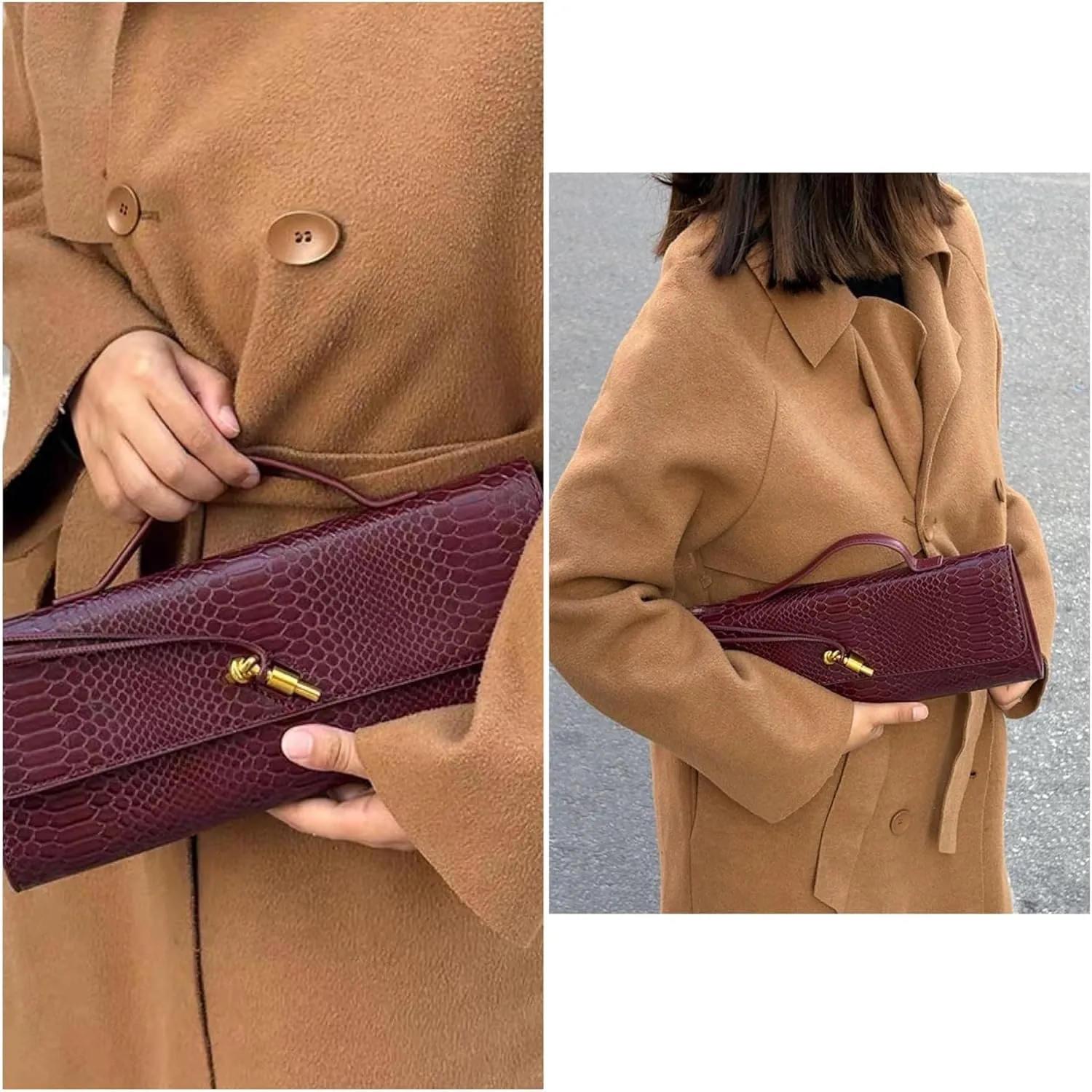Evening Bags and Clutches PU Leather Trendy Cute Clutch Purses for Women Shoulder Handbag Underarm Satchels