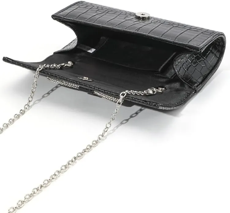 Evening Clutch Purses Women 2025 Trendy PU Leather Bow Evening Handbags Crossbody Shoulder Bag for Party Wedding