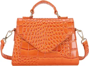 FAMYPAL Crocodile Crossbody Shoulder Bags for Women, Small Trendy Purse for Phone, Womens Top Handle Clutches Handbags