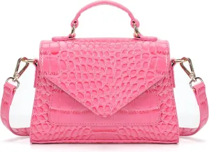 FAMYPAL Crocodile Crossbody Shoulder Bags for Women, Small Trendy Purse for Phone, Womens Top Handle Clutches Handbags