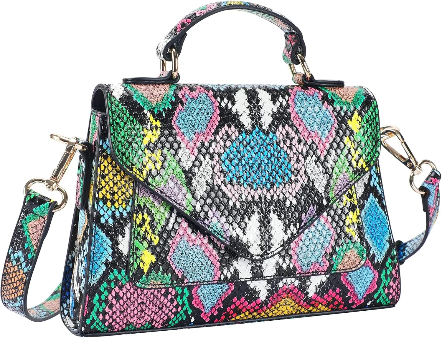 FAMYPAL Crocodile Crossbody Shoulder Bags for Women, Small Trendy Purse for Phone, Womens Top Handle Clutches Handbags