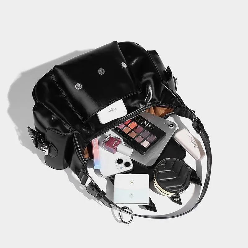 Fashion Tote Bag for Women Y2k Purse Coquette Shoulder Bag Trendy Sling Purse Large Classy Demure Handbag Daily Purse (black)
