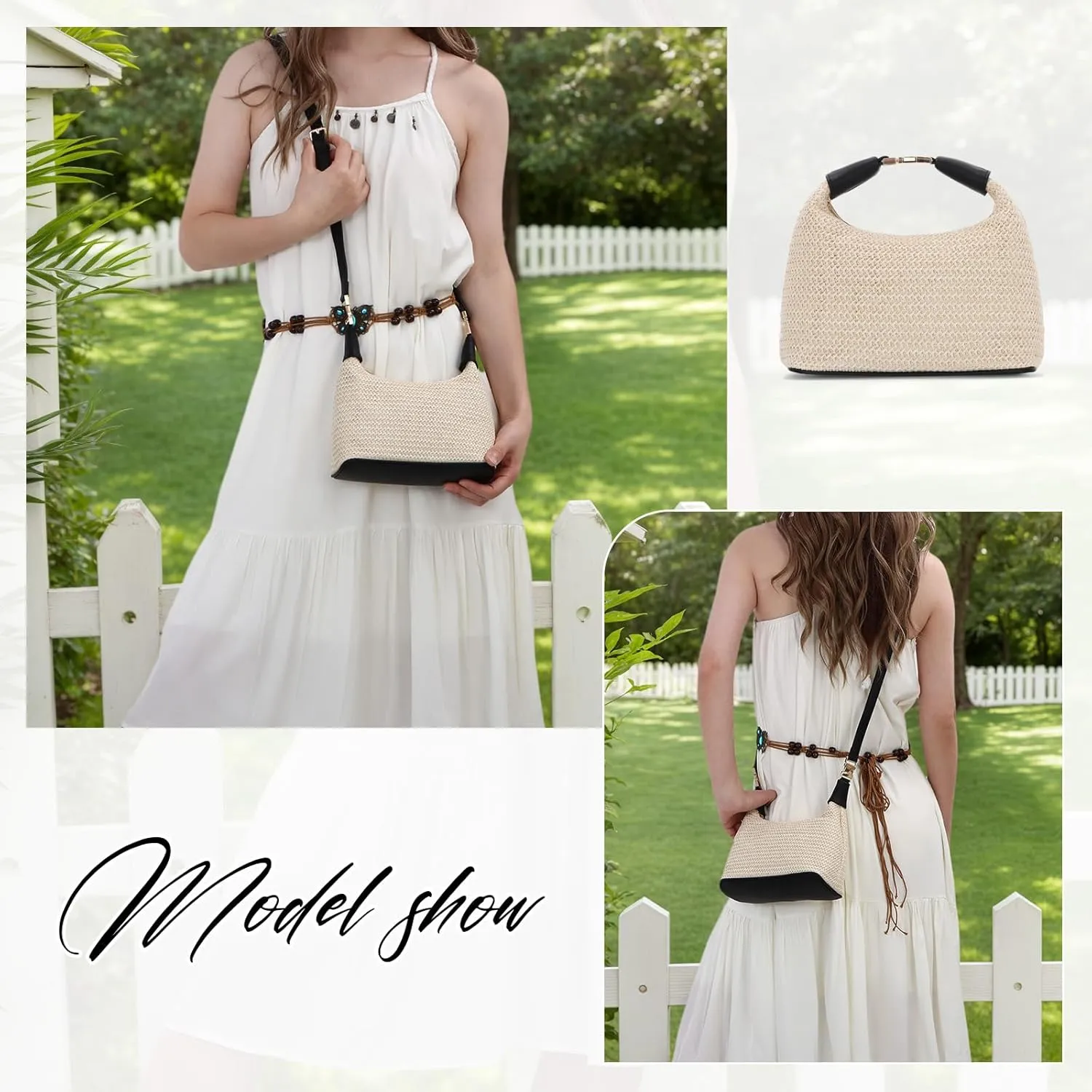 Fecialy Straw Bag for Women Small Raffia Purses Summer Beach Crossbody Bag Vacation Straw Woven Handbag 2025