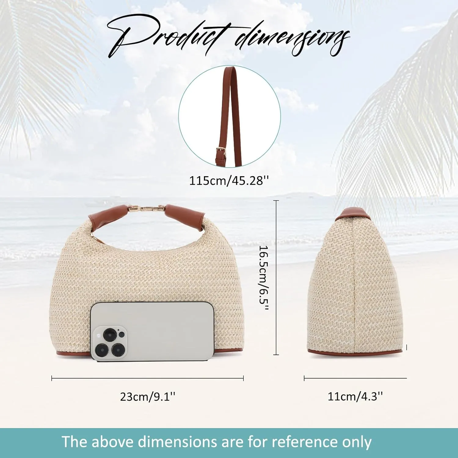 Fecialy Straw Bag for Women Small Raffia Purses Summer Beach Crossbody Bag Vacation Straw Woven Handbag 2025