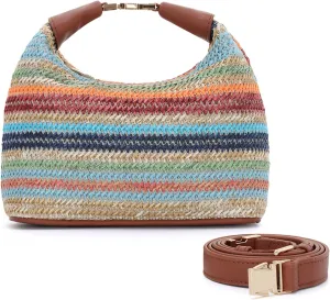Fecialy Straw Bag for Women Small Raffia Purses Summer Beach Crossbody Bag Vacation Straw Woven Handbag 2025