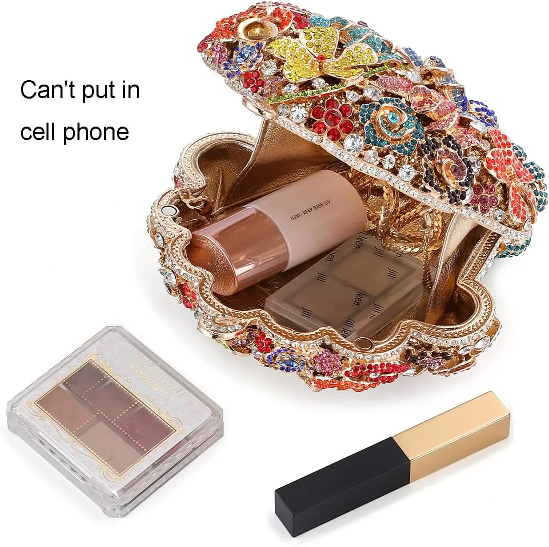 Flower Crystal Evening Clutch Bag Elegant Bride Wedding Party Purse for Women