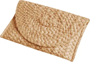 Fozehlad Straw Clutch Purse for Women, Woven Beach Straw Bags for Summer,Rattan Clutch For Girl Vacation