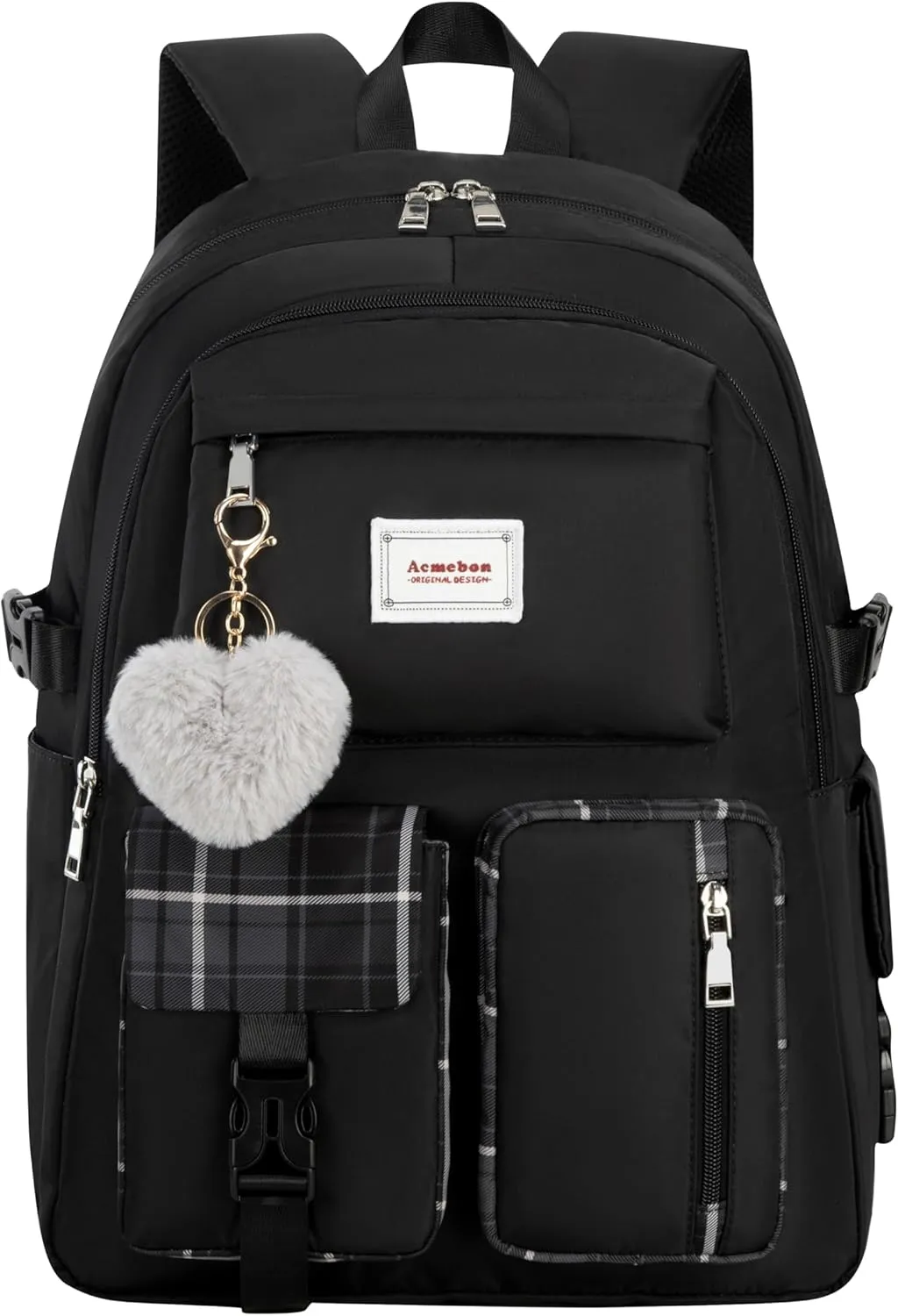 Girl Roomy Fashion Laptop Backpack Casual Daily Backpack for Women Black