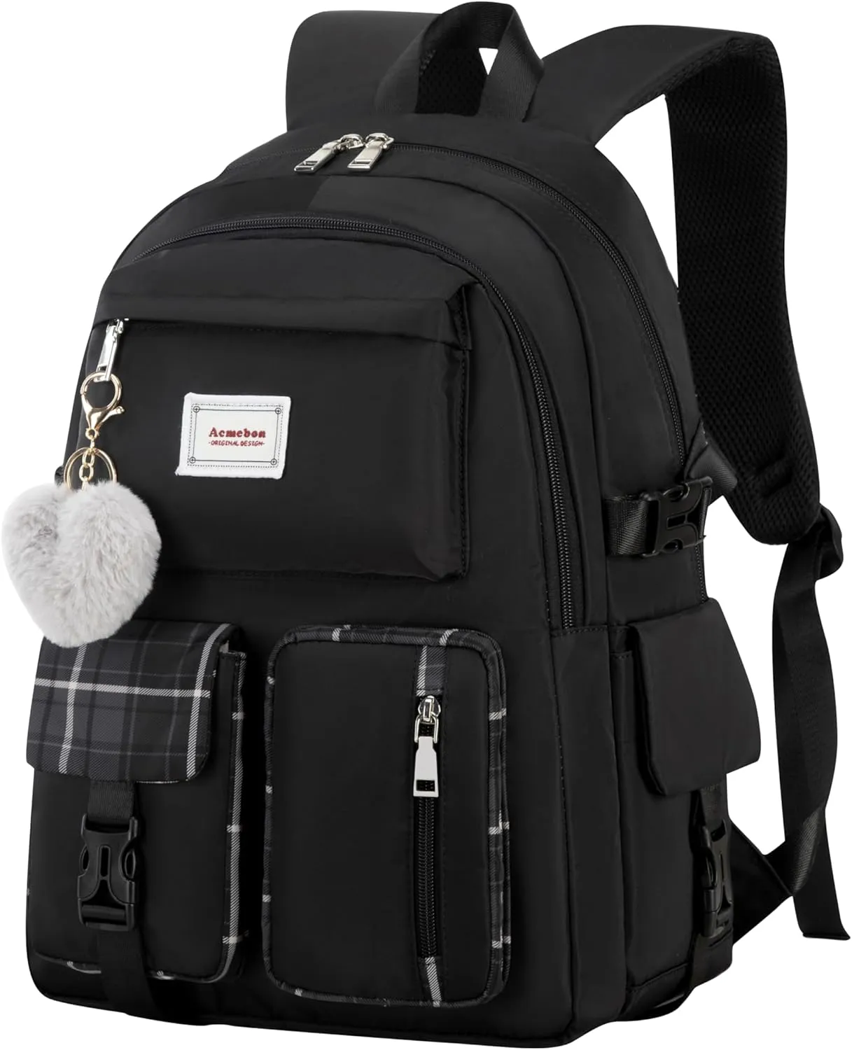 Girl Roomy Fashion Laptop Backpack Casual Daily Backpack for Women Black