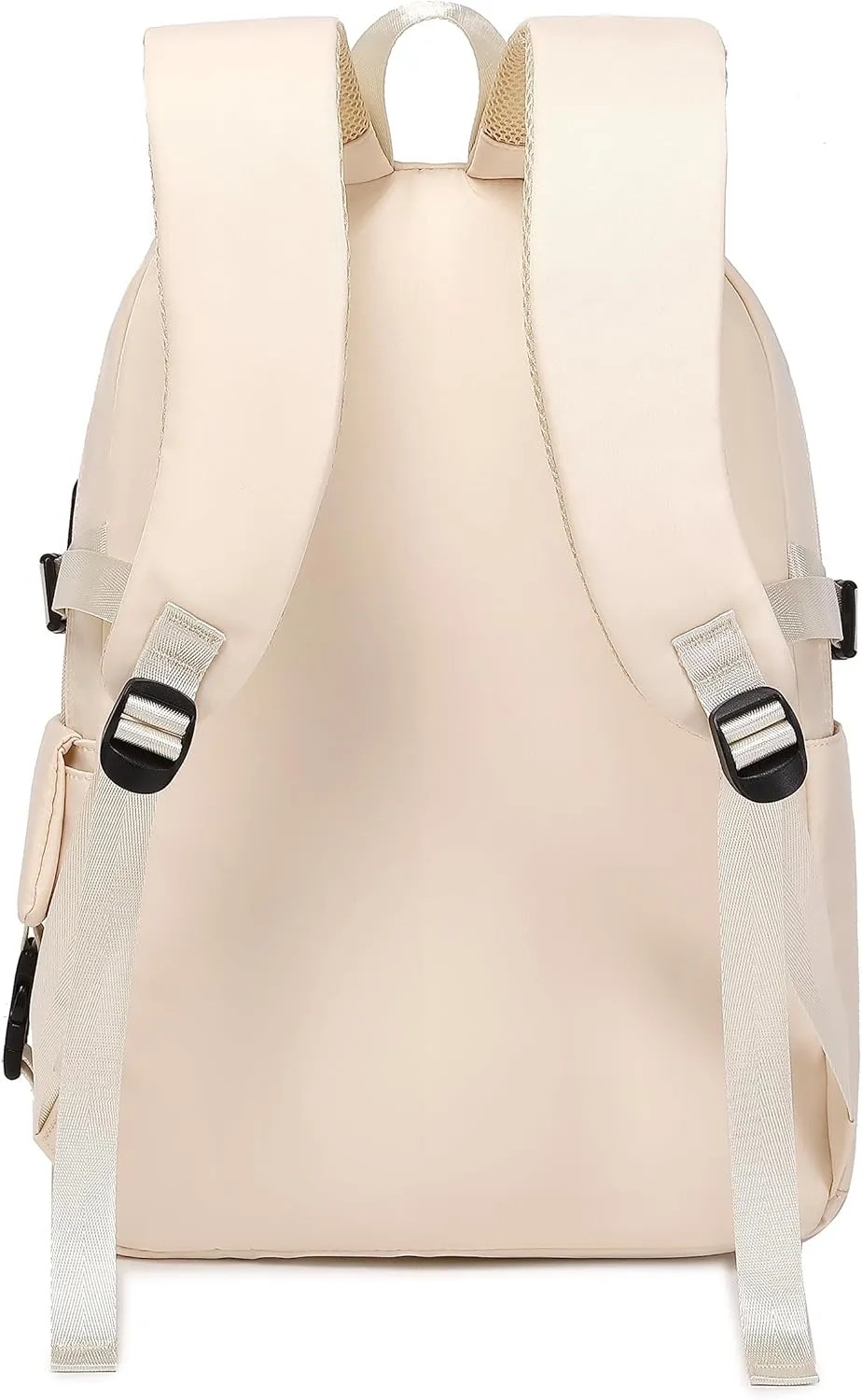 Girl Roomy Fashion Laptop Backpack Set Casual Daypack Set for Women Cream