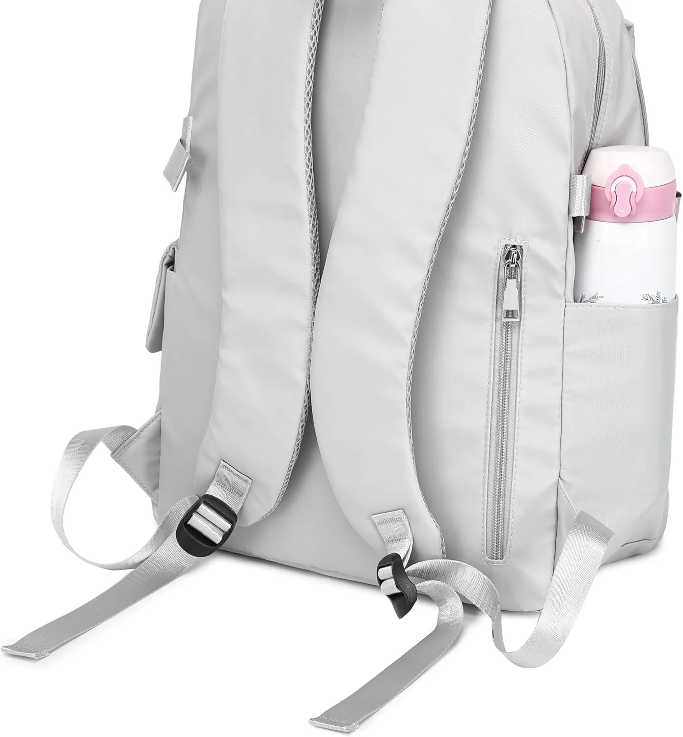 Girl Roomy Fashion Laptop Backpack Set Casual Daypack Set for Women Grey