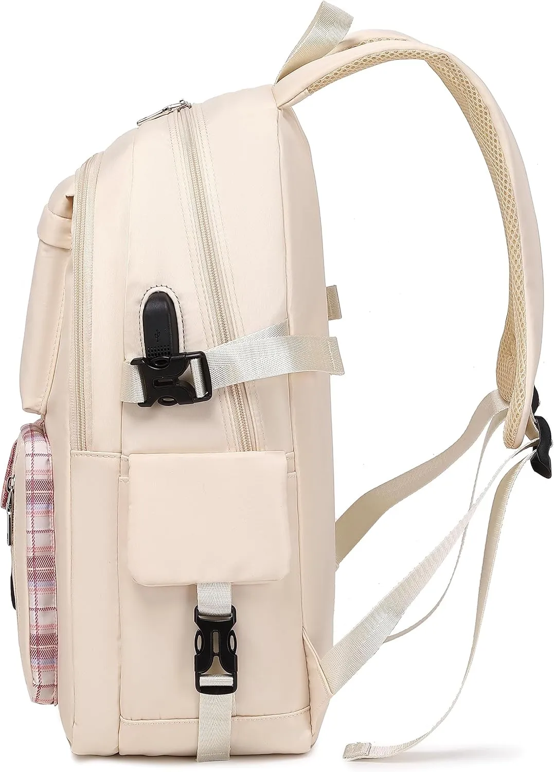Girl Roomy Fashion School Backpack Casual Daily Backpack for Women Cream