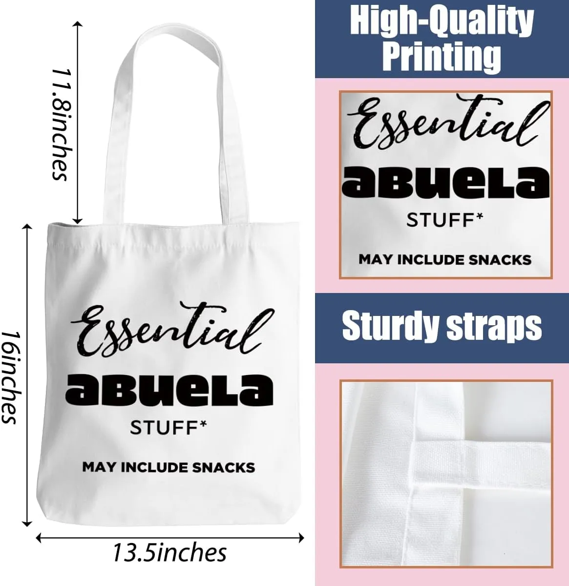 Grandma Mom Gifts Tote Bag for Nana Granny Mamaw Mum Gigi Oma Abuela Grammy Yaya Mimi Memaw Nanny Christmas