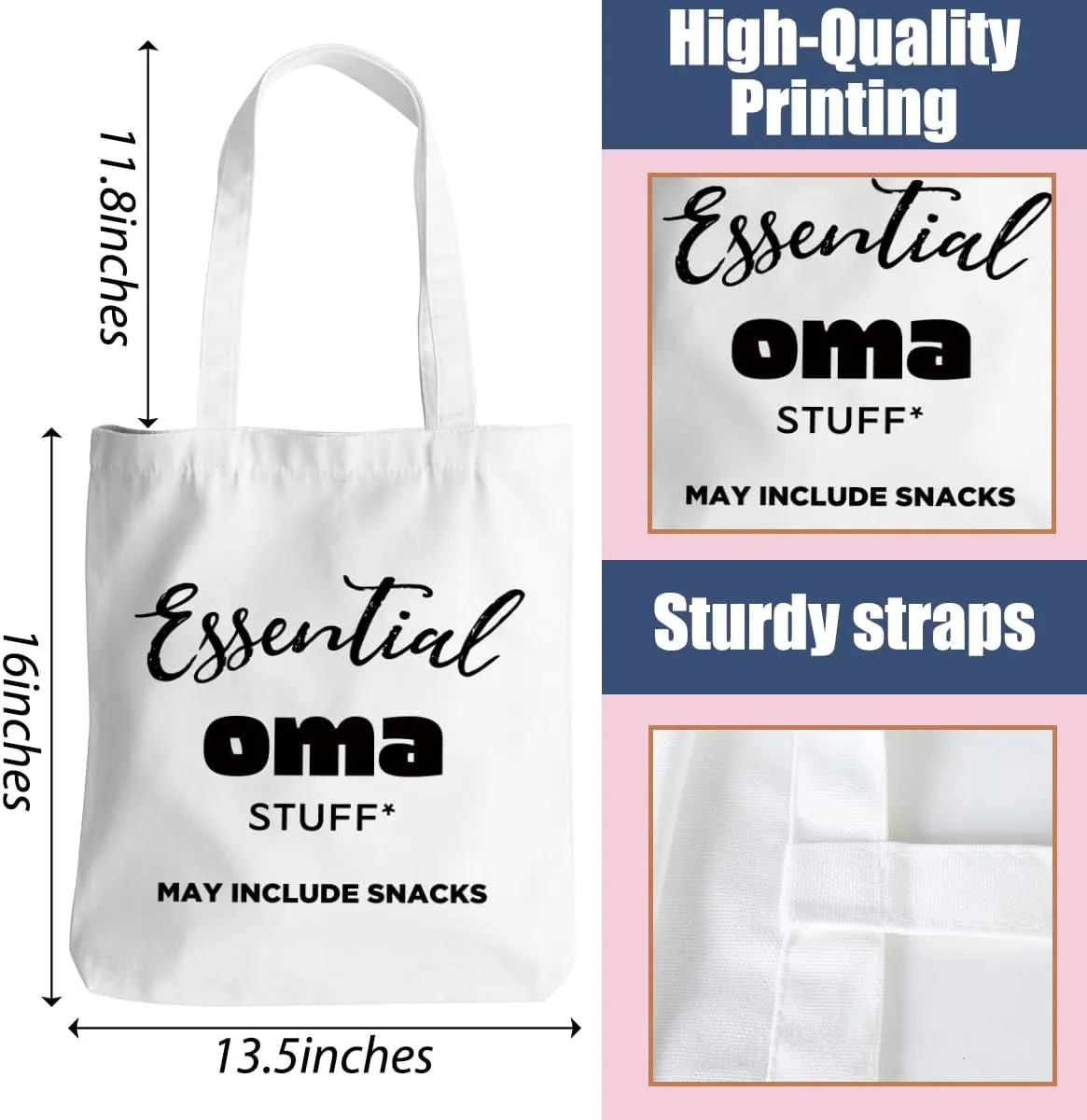 Grandma Mom Gifts Tote Bag for Nana Granny Mamaw Mum Gigi Oma Abuela Grammy Yaya Mimi Memaw Nanny Christmas