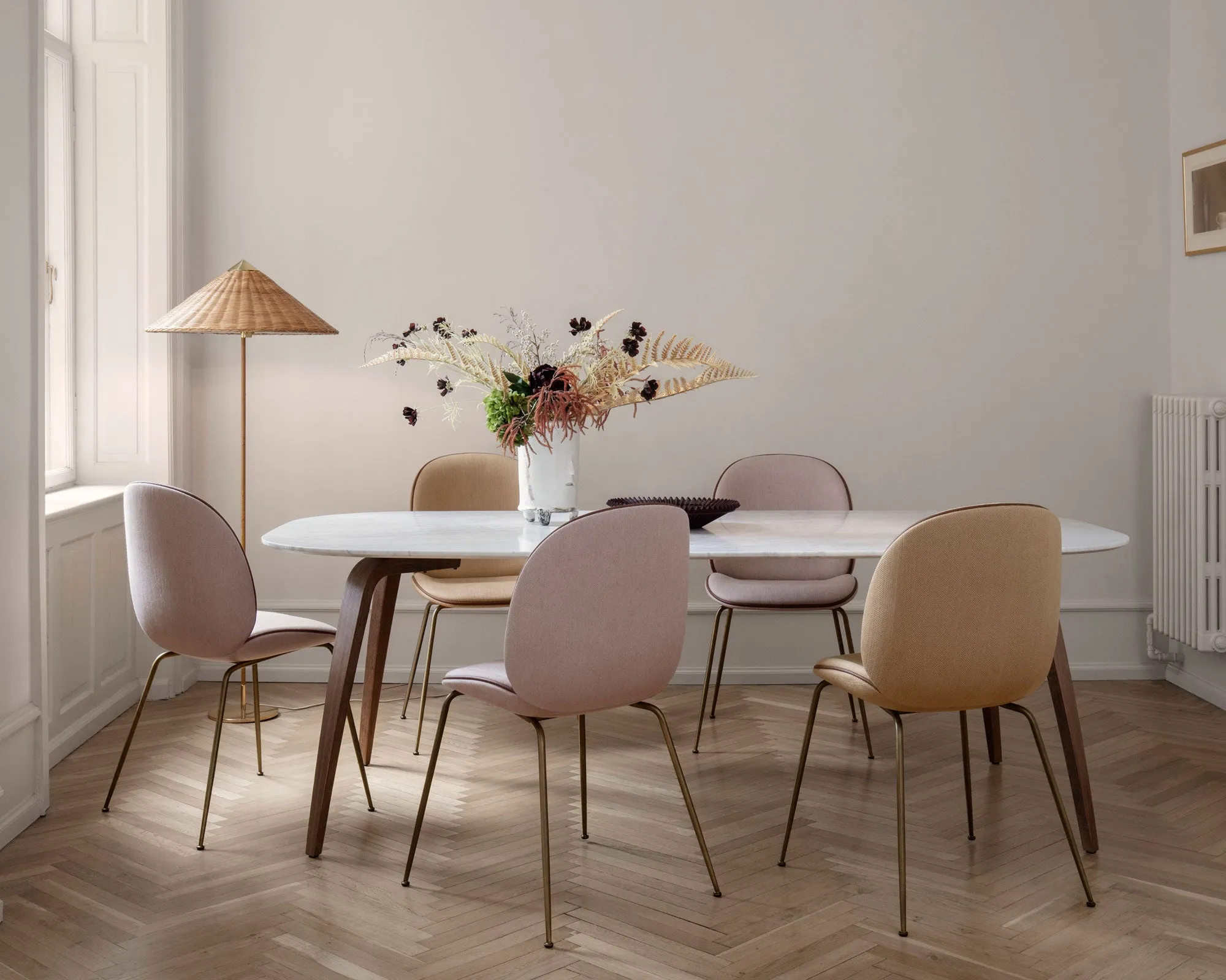 Gubi Dining Table - Elliptical, Marble Top