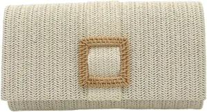 Halemet 2025 Chic Straw Clutch Purses for Women Elegant Evening Bag Formal Clutch Beach Bag Shoulder Purse for Party Wedding