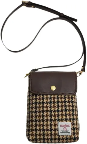 Harris Tweed Small Crossbody Bags Cell Phone Purse for Women Leather Wallet Purses with Adjustable Strap