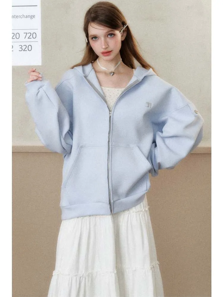 Heavy Weight Bat Sleeve Off Shoulder Hoodie【s0000006486】