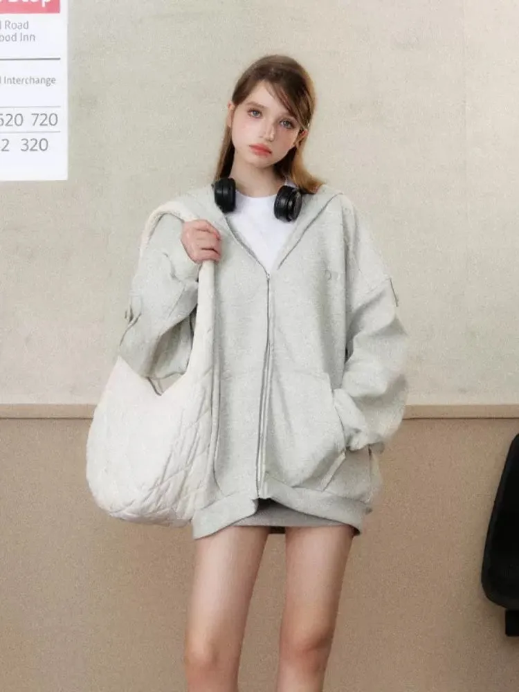 Heavy Weight Bat Sleeve Off Shoulder Hoodie【s0000006486】