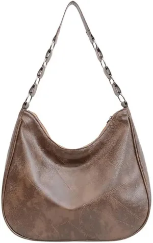 Hobo Bag for Women Casual Shoulder Handbag Leather Handbag Vintage Tote Purse Roomy Top Handle Satchel for Work Travel