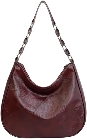 Hobo Bag for Women Casual Shoulder Handbag Leather Handbag Vintage Tote Purse Roomy Top Handle Satchel for Work Travel