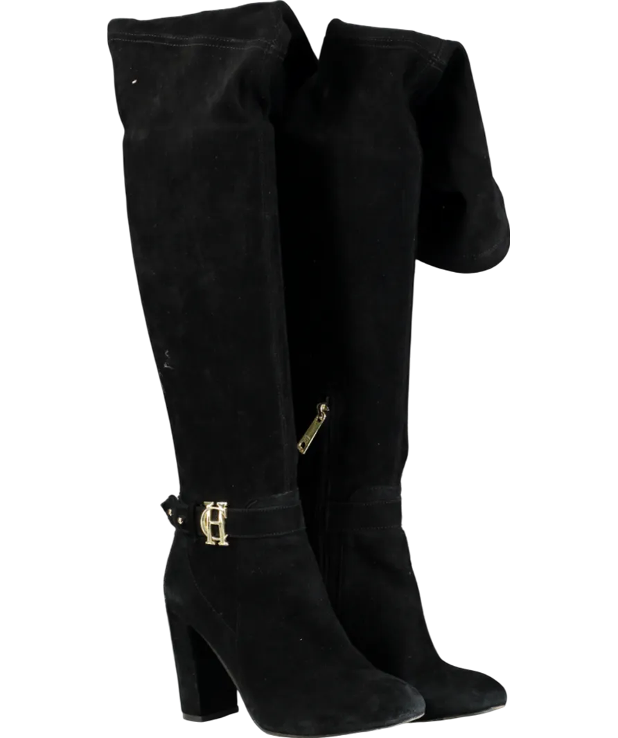 Holland Cooper Black Sloane Over The Knee Boots UK 4 EU 37 